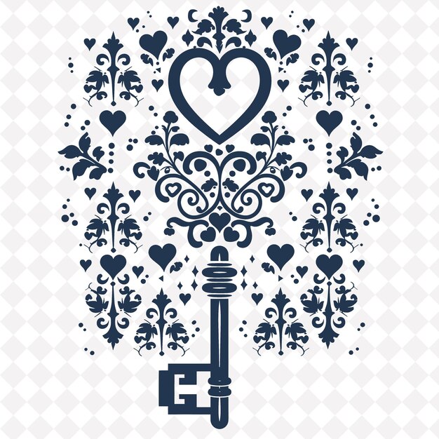 PSD a key with a heart in the middle of it