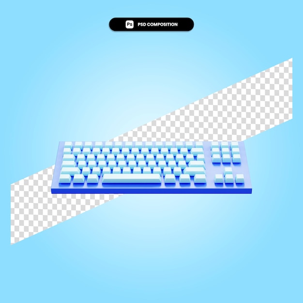 Keyboard 3d render illustration isolated