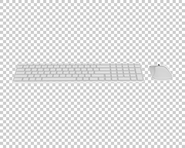 keyboard and mouse isolated on transparent background 3d rendering illustration