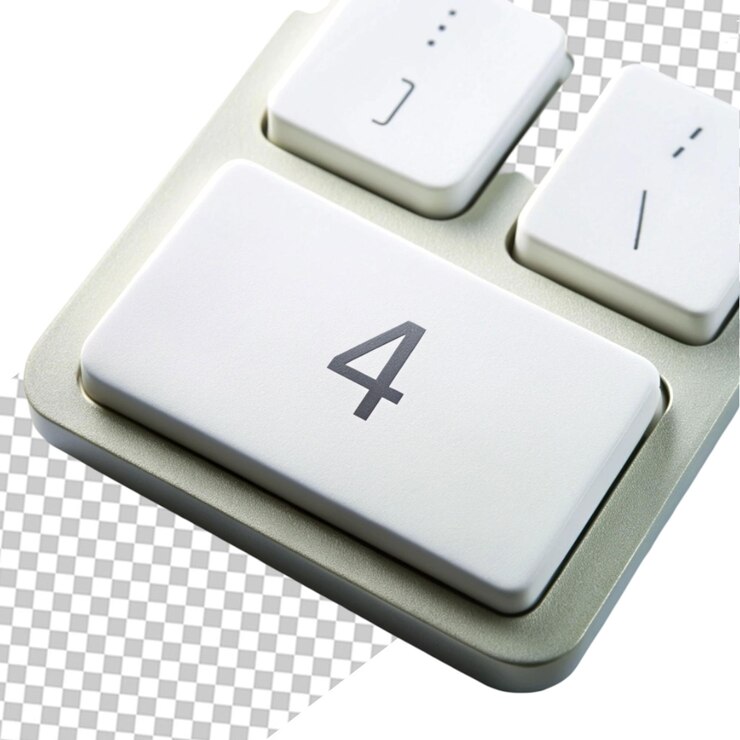 PSD keyboard isolated on transparent background