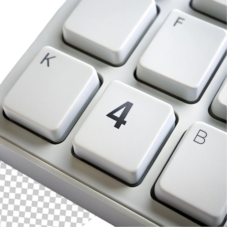 PSD keyboard isolated on transparent background