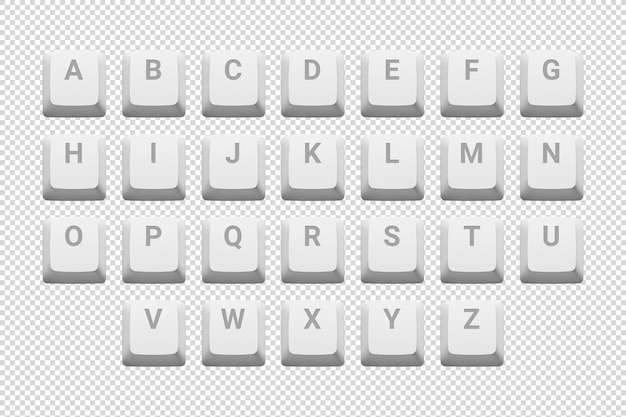 PSD keyboard keycaps 01 wit