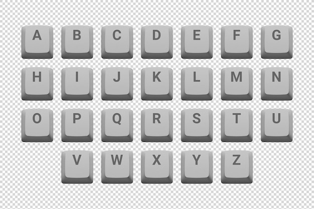 PSD keyboard keycaps 02 light grey
