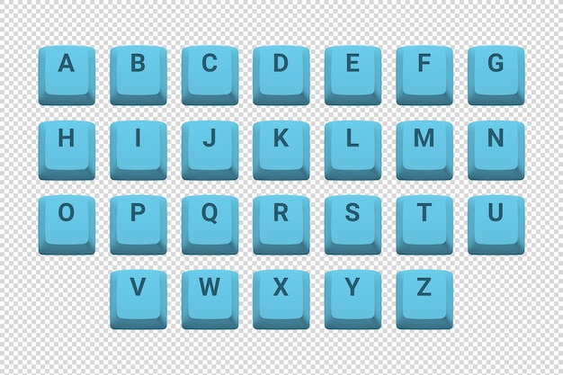 PSD keyboard keycaps 07 cyan