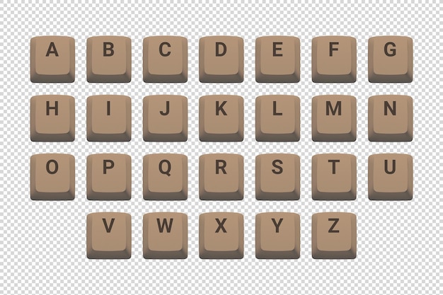 PSD keyboard keycaps 10 brown