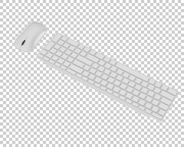 PSD keyboard and mouse isolated on transparent background 3d rendering illustration