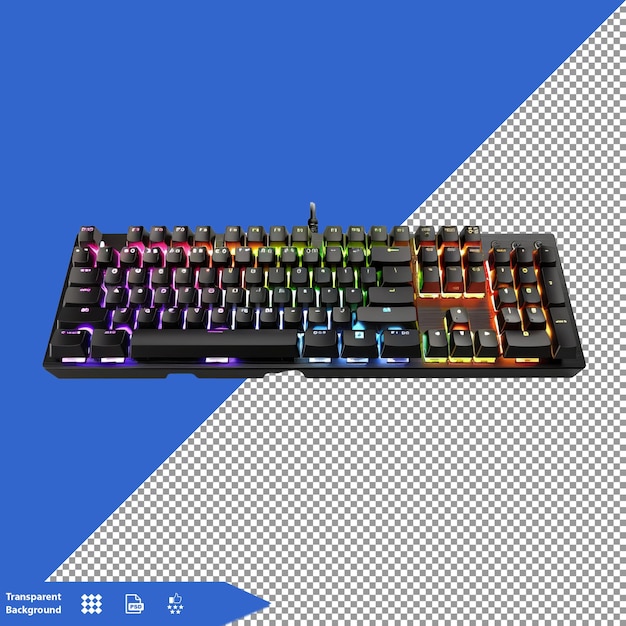 a keyboard with a keyboard and a multicolored keyboard on the bottom left