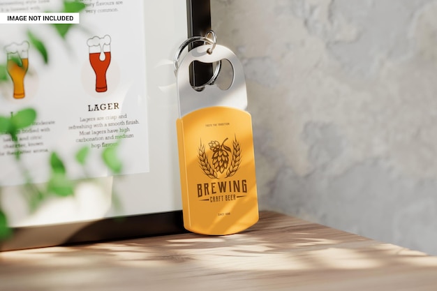 PSD keychain bottle opener mockup