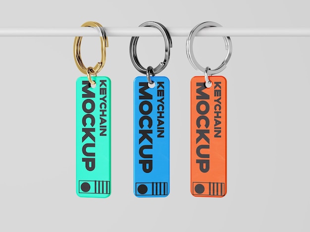 PSD keychain mockup design template