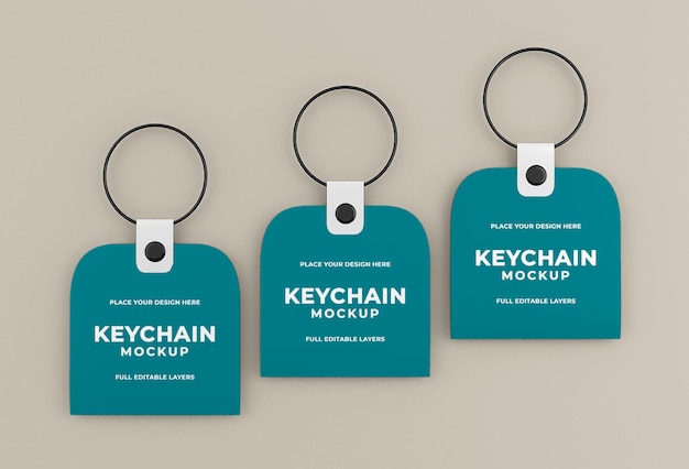 Keychain mockup isolated design