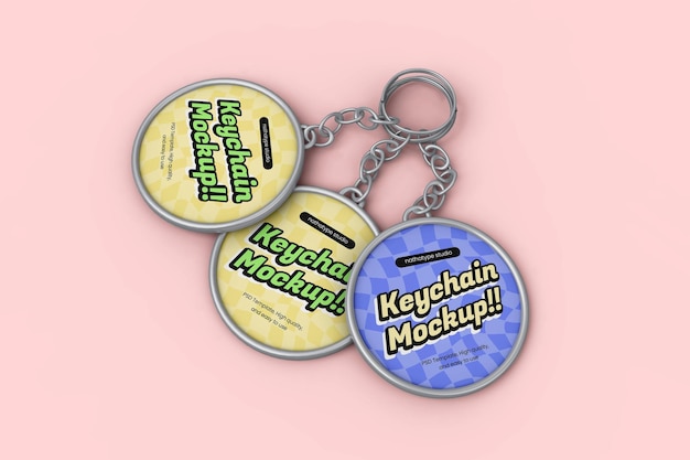 Keychain Mockup Isolated PSD