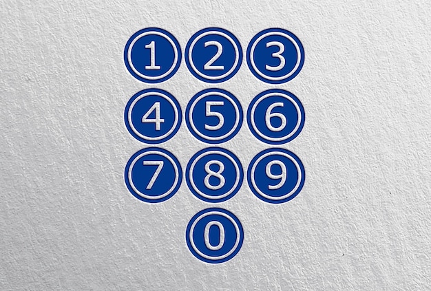 Keypad lay-out met cijfers 0 tot 9 in een cirkelvormig formaat