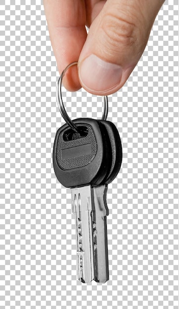 keys in fingers mortgage concept isolated on transparent background