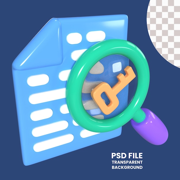 PSD keyword 3d illustration icon