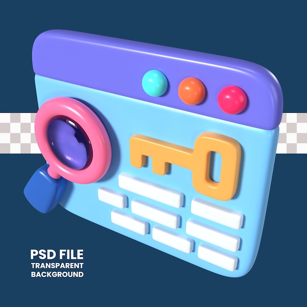 Keyword 3d illustration icon