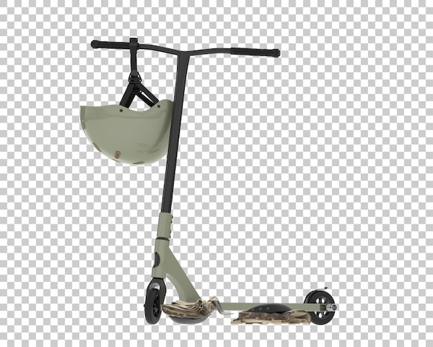 PSD kick scooter isolated on transparent background 3d rendering illustration