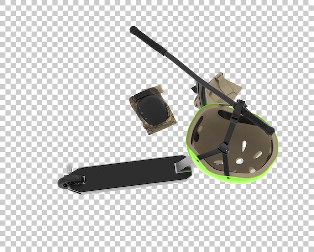 Kick scooter isolated on transparent background 3d rendering illustration