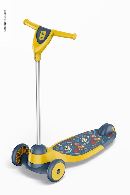 Kick scooter toy mockup, right view