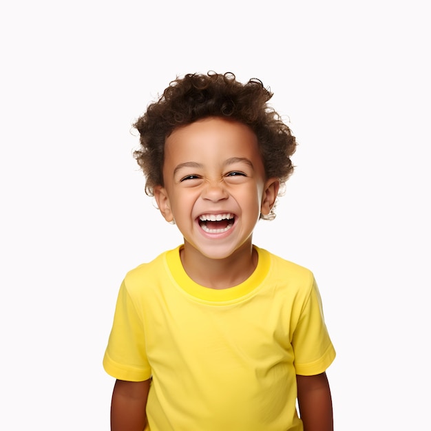 PSD kid children little boy portrait at a clean white background