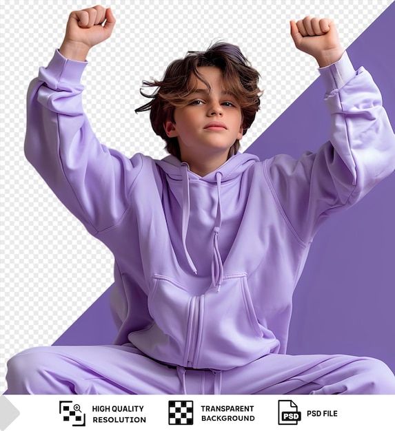 Kid performing a bodyweight exercise for the upper body png psd