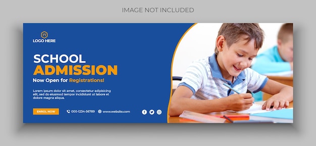 Шаблон фото обложки для приема в школу для детей