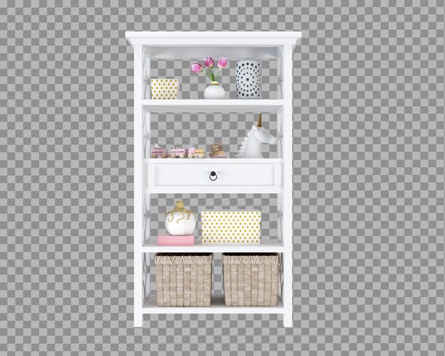 PSD kid shelf in 3d rendering isolated