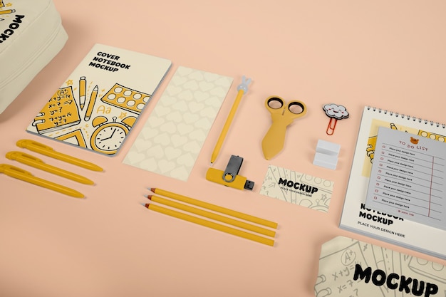 kid stationery set mockup design