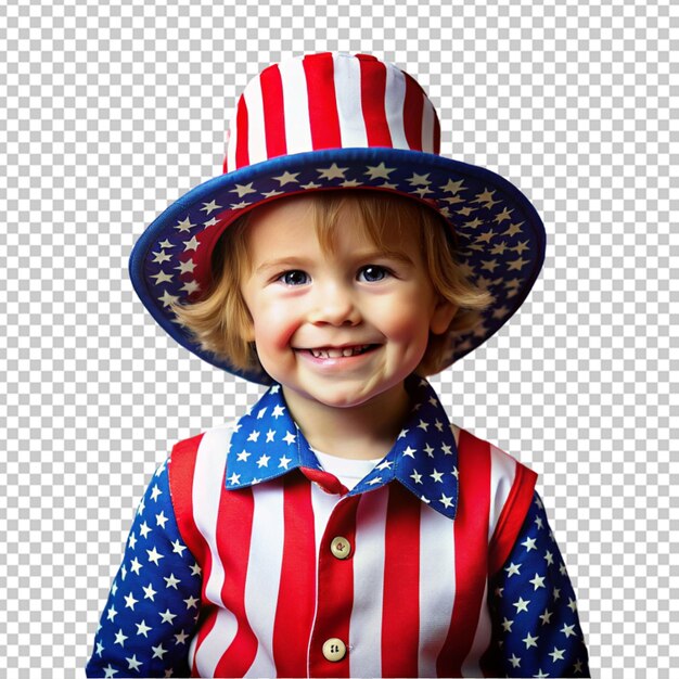 Kid wearing american themed dress