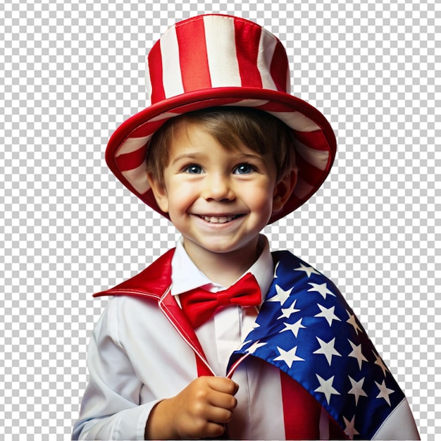 PSD kid wearing american themed dress