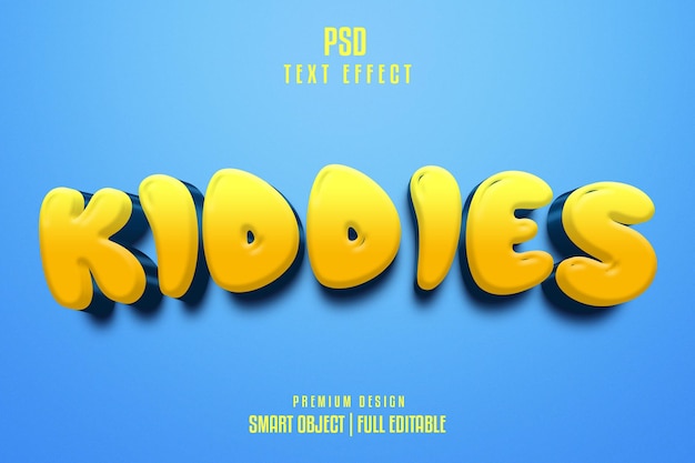 PSD kiddies 3d text effect style