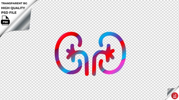 PSD kidney design 2 vector icon rood blauw paars lint psd transparant