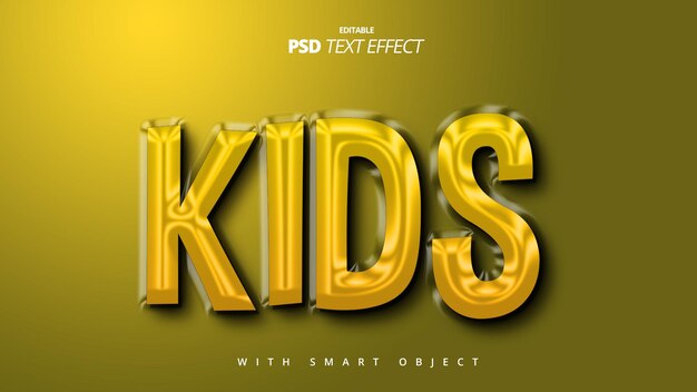 kids 3d funny text effect mockup