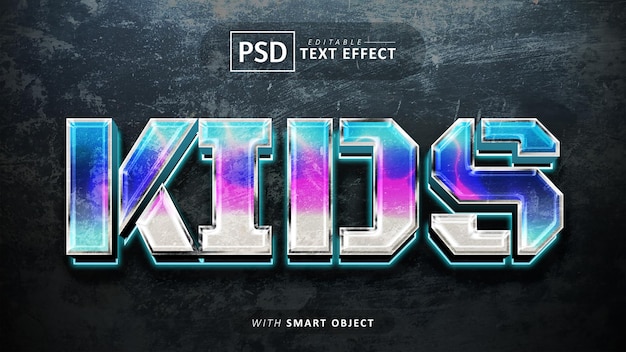 Kids 3d text effect editable