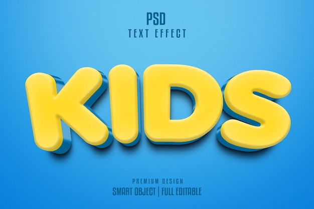 PSD kids 3d text effect style