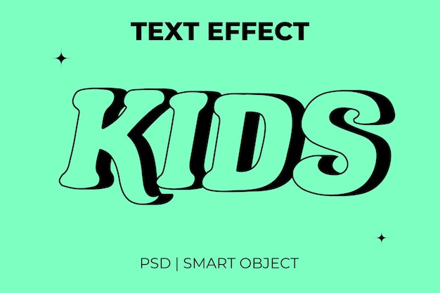 Kids 90s retro text effect