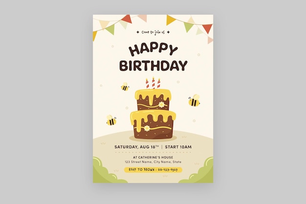 Kids Birthday Flyer Template in PSD V1