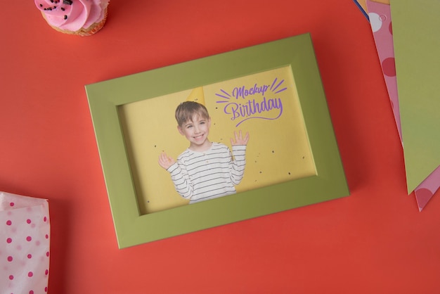 Kids birthday frame mockup