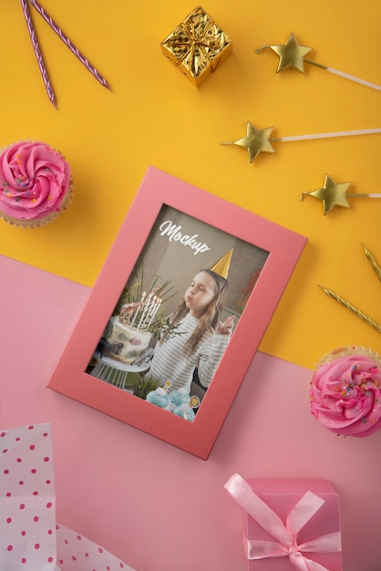 PSD kids birthday frame mockup