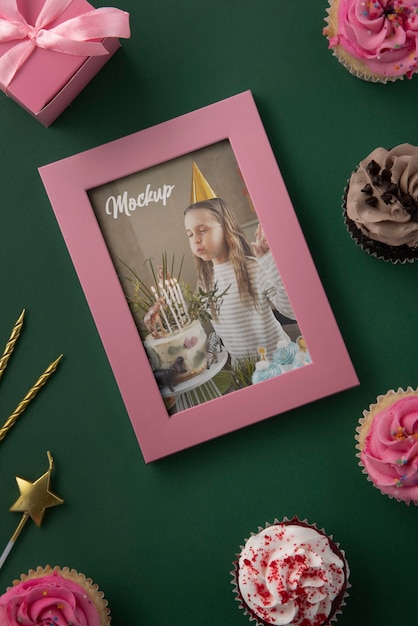 Kids birthday frame mockup