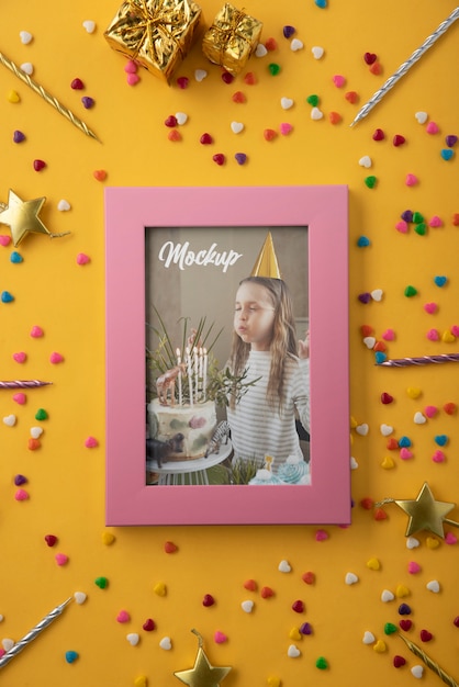 PSD kids birthday frame mockup