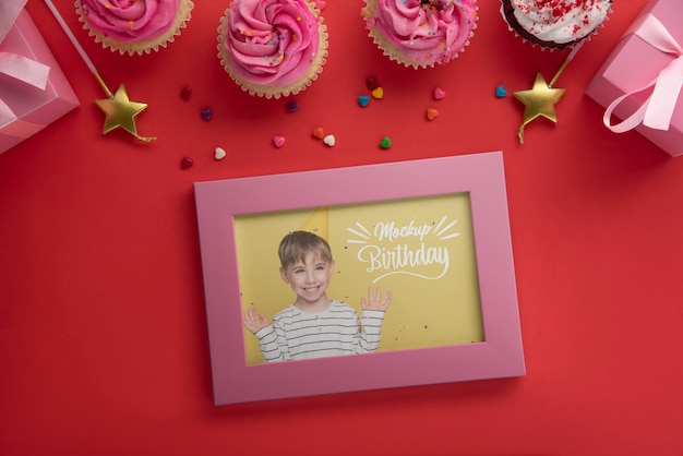 PSD kids birthday frame mockup