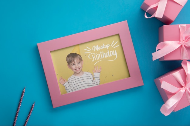 PSD kids birthday frame mockup