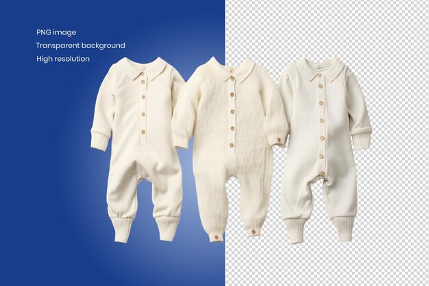 PSD bodysuits per bambini di colore bianco