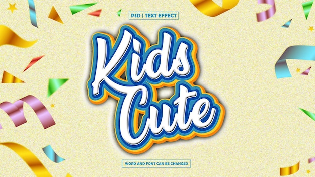 kids cute editable text effect