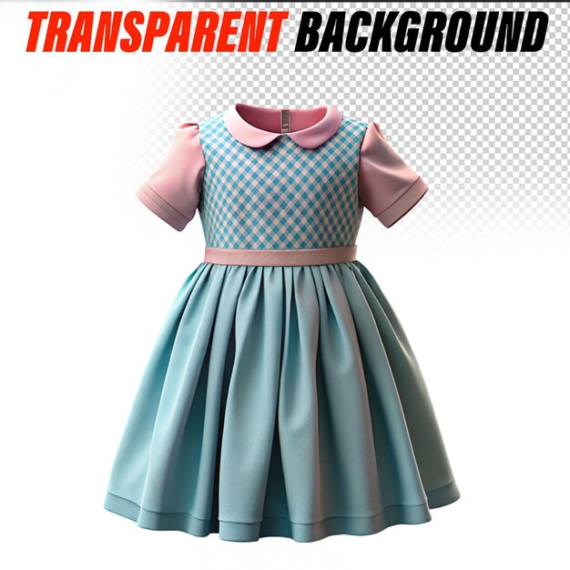 PSD kids dress isolated on transparent background