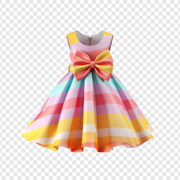 PSD kids dress isolated on transparent background