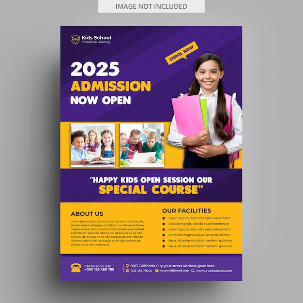 Kids education admission Flyer Template