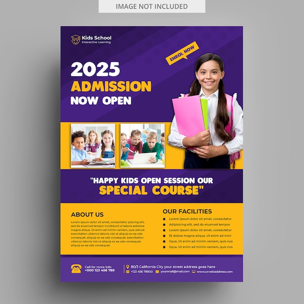 PSD kids education admission flyer template