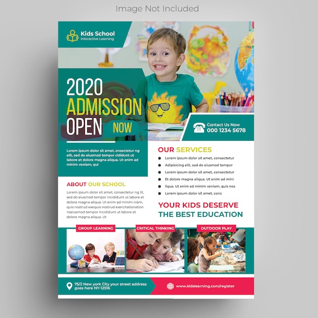 Kids education flyer template