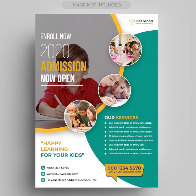 PSD kids education flyer template